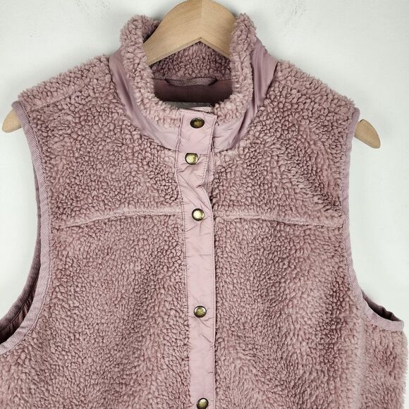 Madewell Blush Sherpa Vest Faux-Shearling Vest Size XL - Picture 15 of 16